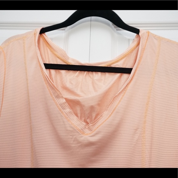 Lululemon Orange Striped Drawstring Ruffle Waist - Picture 3 of 6